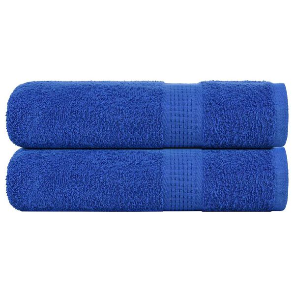 vidaXL Bath Towel Set of 2 Blue 100% Cotton Large Bath Towel