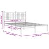vidaXL Bed Frame White Powder-Coated Steel Double Bed Frame