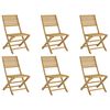 vidaXL Garden Chair Set of 6 Light brown Solid acacia wood