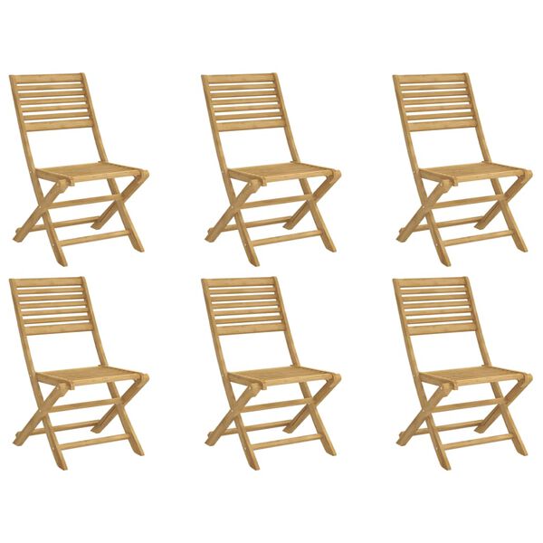 vidaXL Garden Chair Set of 6 Light brown Solid acacia wood