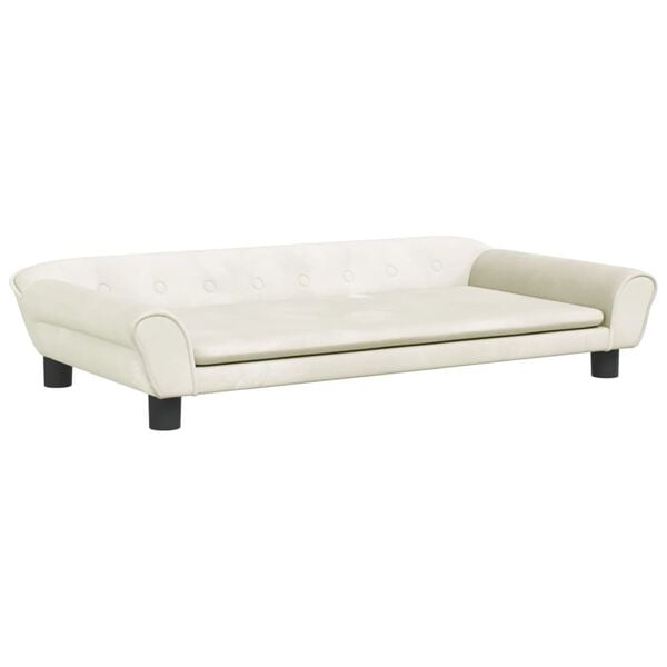 vidaXL Kids Sofa Cream Velvet (100% polyester), solid pine wood, foam Mini