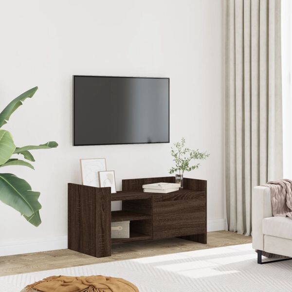 vidaXL TV Cabinet Brown Oak Engineered Wood 31.5 x 13.8 x 15.7 in