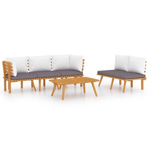 vidaXL Garden Lounge Set Dark Grey Solid Acacia Wood Modular
