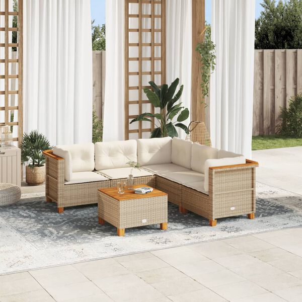 vidaXL Garden Sofa Set Beige