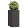 vidaXL Planter Black Cold-rolled Steel Large Durable Planter Square