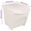 vidaXL Stackable Garbage Bin Boxes 3 pcs White 19.8 gal Polypropylene