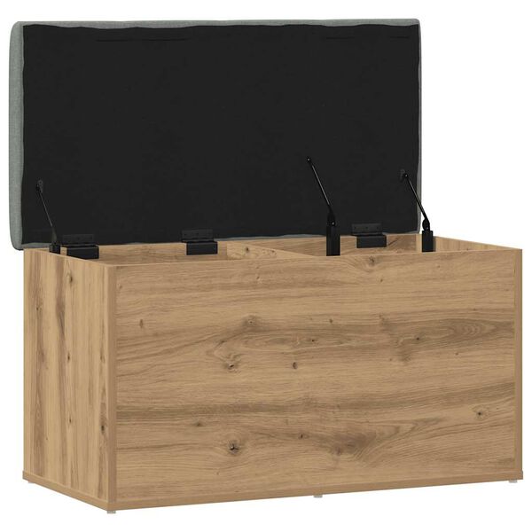 vidaXL Storage Bench Artisan Oak Engineered Wood and Polyester Fabric