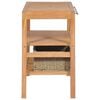 vidaXL Vanity Cabinet Warm Teak Teak wood, Steel, Seagrass