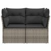 vidaXL Garden Sofa Grey PE rattan, powder-coated steel 2-seater