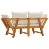 vidaXL Garden Bench Cream white Solid Acacia wood 2-in-1 adjustable
