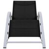 vidaXL Sunlounger Black Textilene, Aluminum, Steel Standard Ergonomic