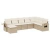 vidaXL Garden Sofa Set Beige PE Rattan Large Foldable Garden Sofa Set