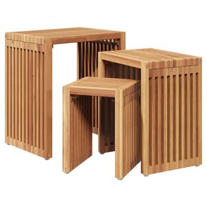 vidaXL Nest of SideTables Stackable 3 pcs Brown 33 x 44.5 x 51 cm