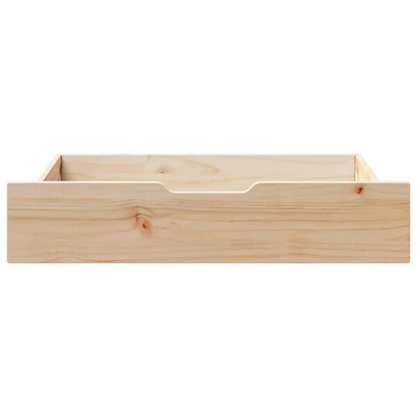 vidaXL Under-bed Drawer Natural Solid Pine Wood 31.5 x 21.7 x 6.7 in