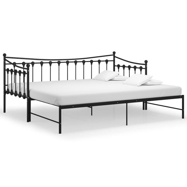 vidaXL Sofa Bed Frame Black Powder-coated metal 35.4x78.7 in