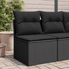 vidaXL Garden Sofa Black PE Rattan Single Removable Covers