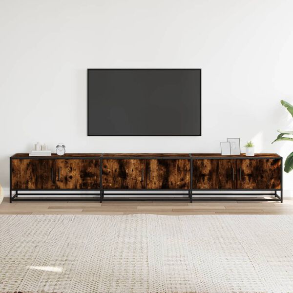 vidaXL TV Cabinet Smoked Oak Engineered wood, metal Large TV Cabinet