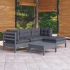 vidaXL Garden Lounge Set Grey Solid pinewood Medium Modular