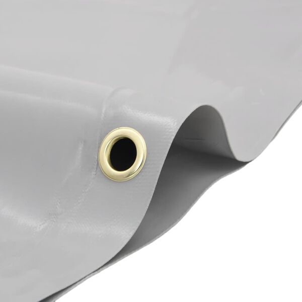 vidaXL Tarpaulin Grey Ø 9.8 ' 7.11 oz/ft²
