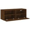 vidaXL TV Wall Cabinet Brown Oak Engineered Wood 31.5x11.8x11.8 in