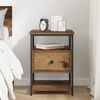 vidaXL Bedside Cabinet with Drawer Old Wood 15.75 x 16.54 x 22.05 in