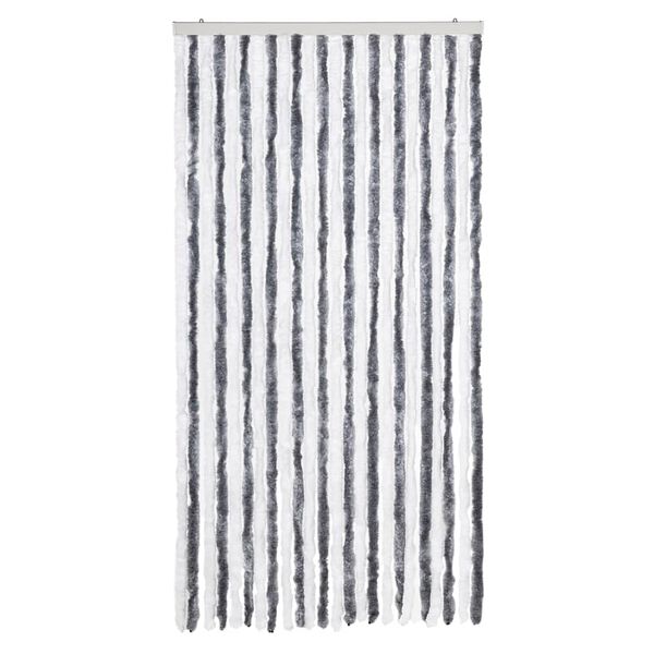 vidaXL Fly Curtain Grey and White 39.4x78.7" Chenille