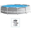 INTEX Swimming Pool Grey Steel Frame, PVC, Polyester 120.1 x 29.9 in