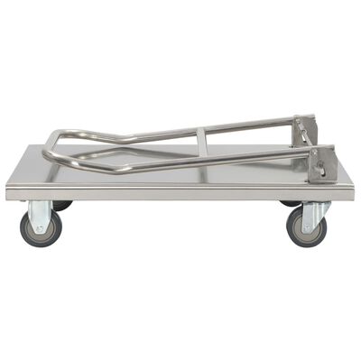 vidaXL Platform Wagon Silver 32.3"x20.9"x33.9" Stainless Steel