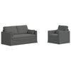 vidaXL Sofa 2 pcs Dark Grey