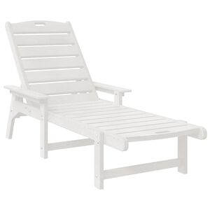 vidaXL Sun Lounger 2 pcs White 76.97 x 20.87 x 38.78 in Polyethylene