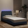 vidaXL Bed Frame with LED without Mattress Dark Gray 39.4"x74.8" Velvet