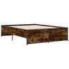 vidaXL Bed Frame Smoked Oak Engineered wood, Steel Double Durable