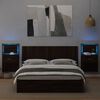 vidaXL Bed Headboard With Cabinet Brown Oak Engineered Wood