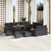 vidaXL Garden Sofa Set with Cushion 14 pcs Black
