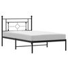 vidaXL Bed Frame Black Steel Single Bed Frame Rectangular Modern