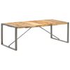 vidaXL Dining Table Brown and Grey Rough Mango Wood and Steel Large