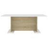 vidaXL Coffee Table White and Sonoma Oak Engineered Wood