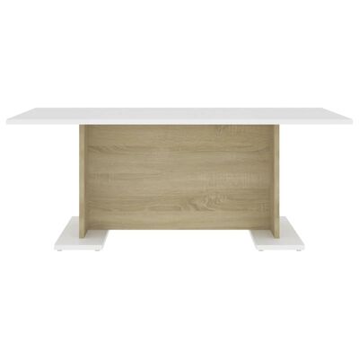 vidaXL Coffee Table White and Sonoma Oak 40.7"x23.6"x15.7" Engineered Wood