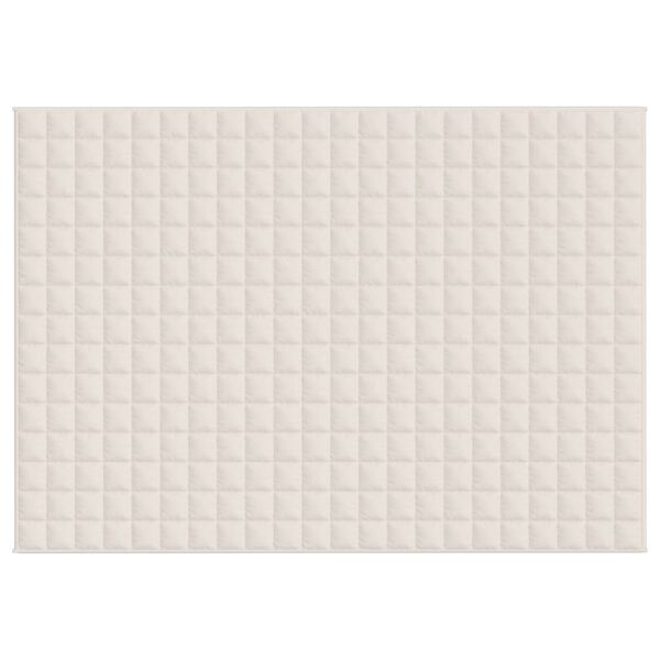 vidaXL Weighted Blanket Light cream 100% cotton, polyester, glass beads
