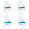 vidaXL Patio Chair Cushions 4 pcs Blue 19.7x19.7x1.6" Oxford Fabric