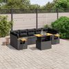 vidaXL Garden Sofa Set Black PE Rattan Medium Removable Covers