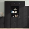 vidaXL Storage Cabinet Black Engineered Wood Large Storage Cabinet