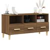 vidaXL TV Cabinet Brown Oak Engineered Wood, Solid Eucalyptus Wood Medium