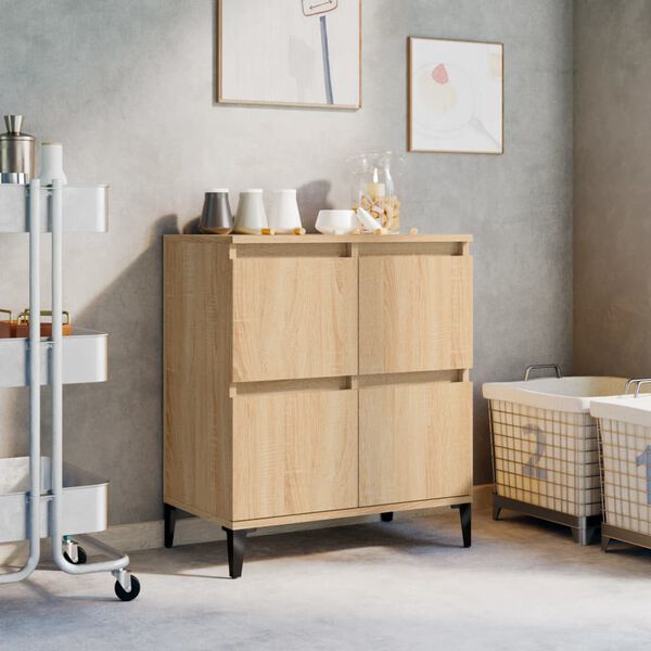 vidaXL Sideboard Sonoma oak Engineered wood, Metal Medium Sideboard