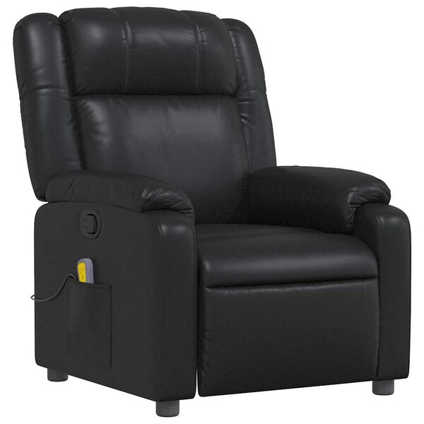 vidaXL Massage Recliner Chair Black Faux leather, metal, plywood Standard