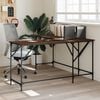 vidaXL Desk Brown Oak Engineered Wood Medium Adjustable Feet Desk