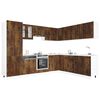 vidaXL Kitchen Cabinet Set Smoked oak Engineered wood and glass Large