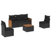 vidaXL Garden Sofa Set Black PE Rattan Medium Adjustable Armrests