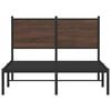vidaXL Bed Frame Brown Oak Steel, Engineered Wood Full Bed Frame