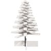 vidaXL Wooden Christmas Tree White Solid pine wood Medium Rotatable